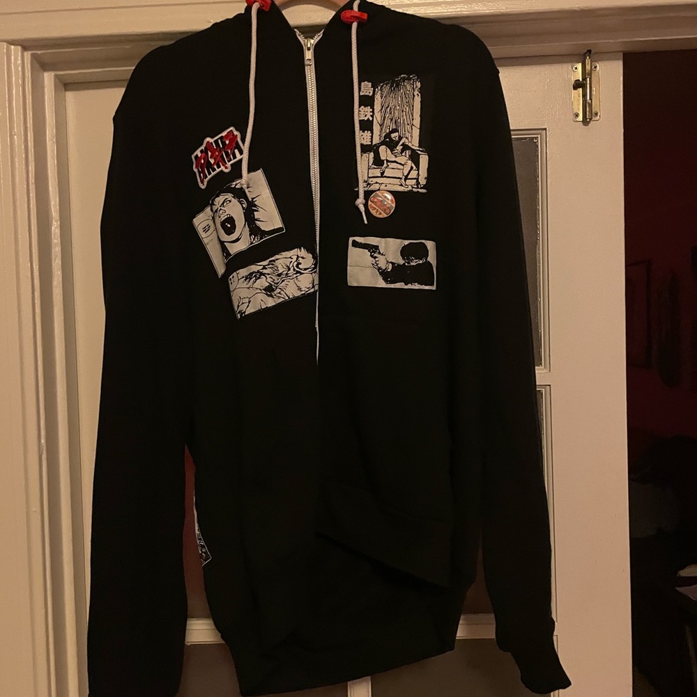 Akira zip up sweater Large. Custom patchwork - Picture 6 of 10